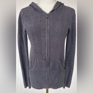 Barefoot Dreams Cozy Chic Lite Women’s Full Zip Hooded Cardigan Gray Size Small